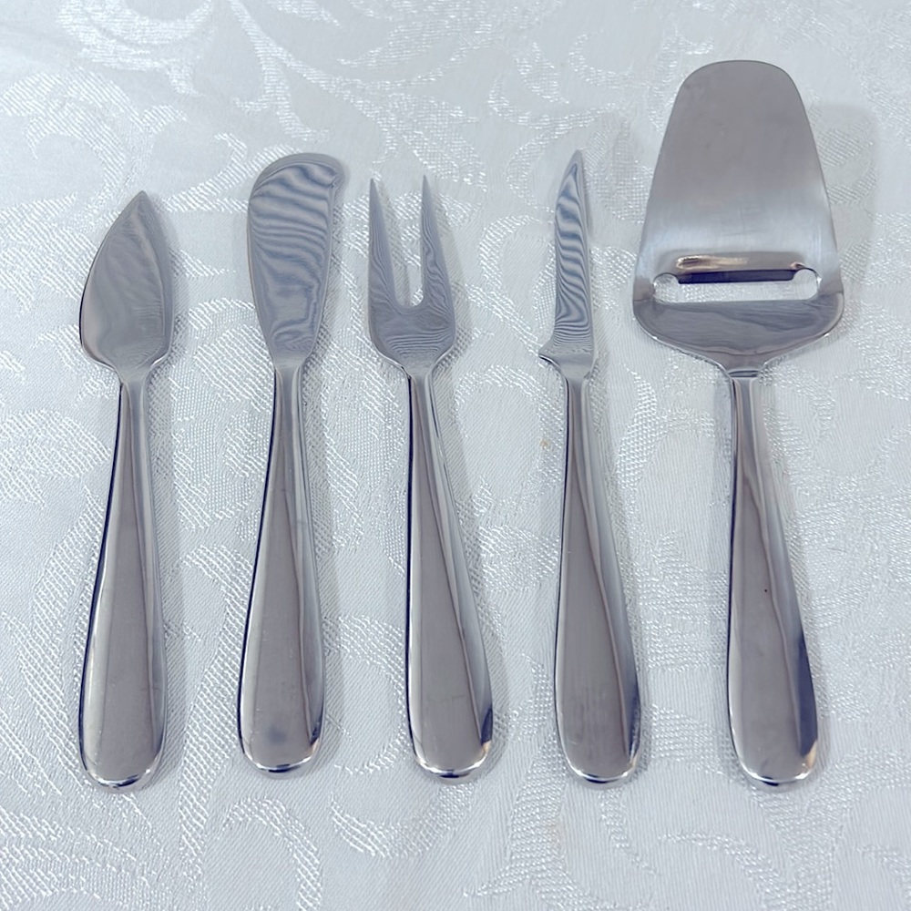 Hampton Home Stainless Five Piece Cheese Serving Set - Forged Utensils
